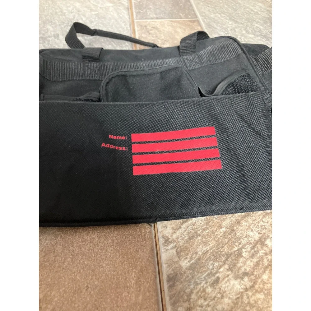 Globus Black Canvas Utility Laptop Bag Multi Pocket Organizer Work Commuter